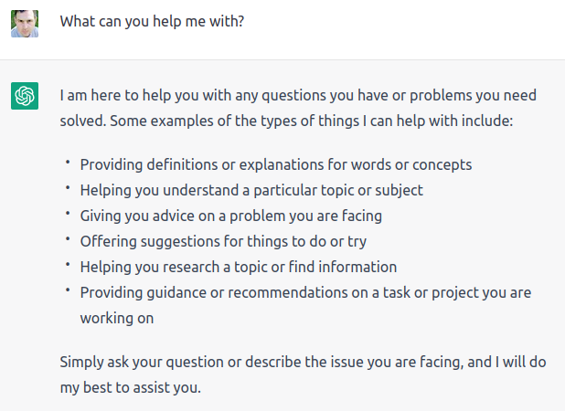 What can you help with?